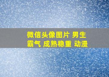 微信头像图片 男生 霸气 成熟稳重 动漫